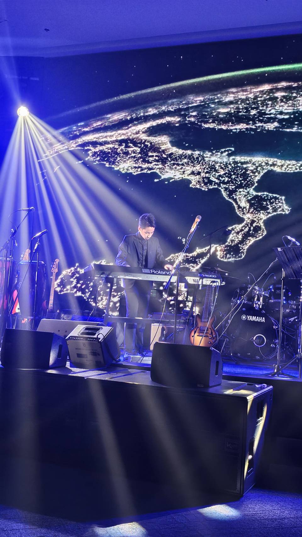 Matt on stage during a performance